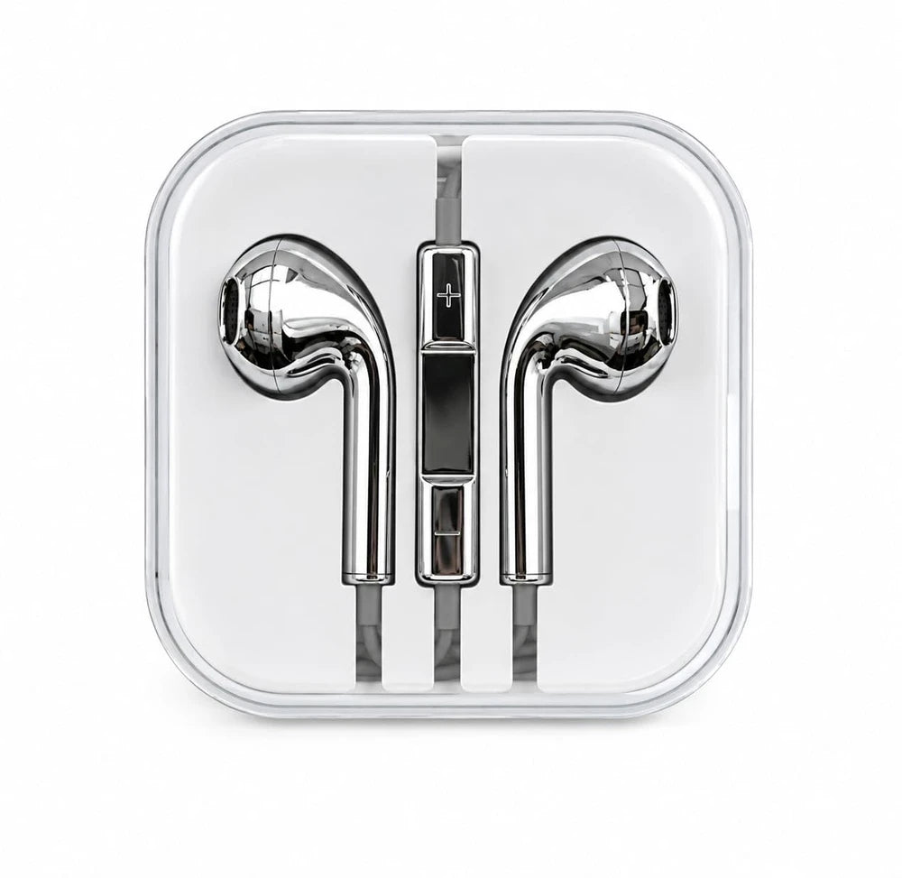 Silver Chrome Wired Earphones
