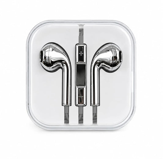 Silver Chrome Wired Earphones
