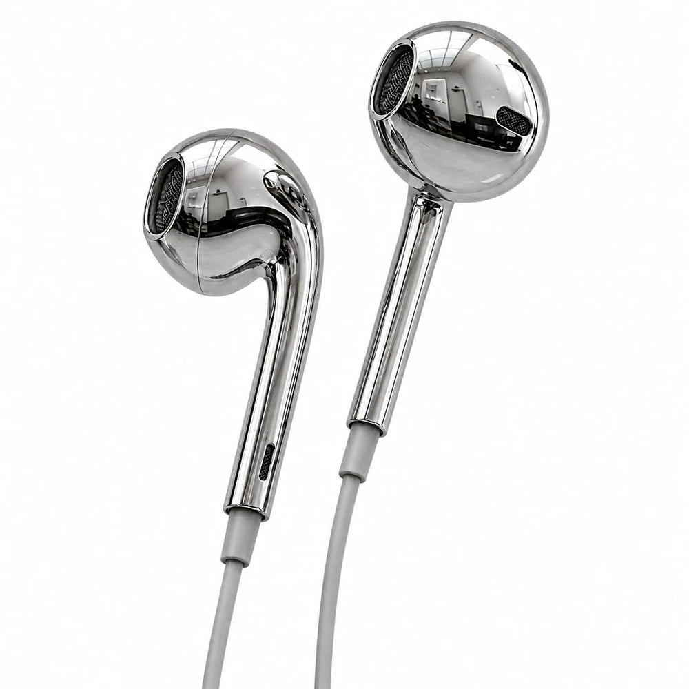Silver Chrome Wired Earphones