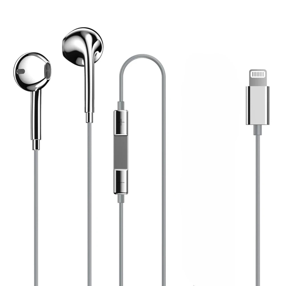 Silver Chrome Wired Earphones