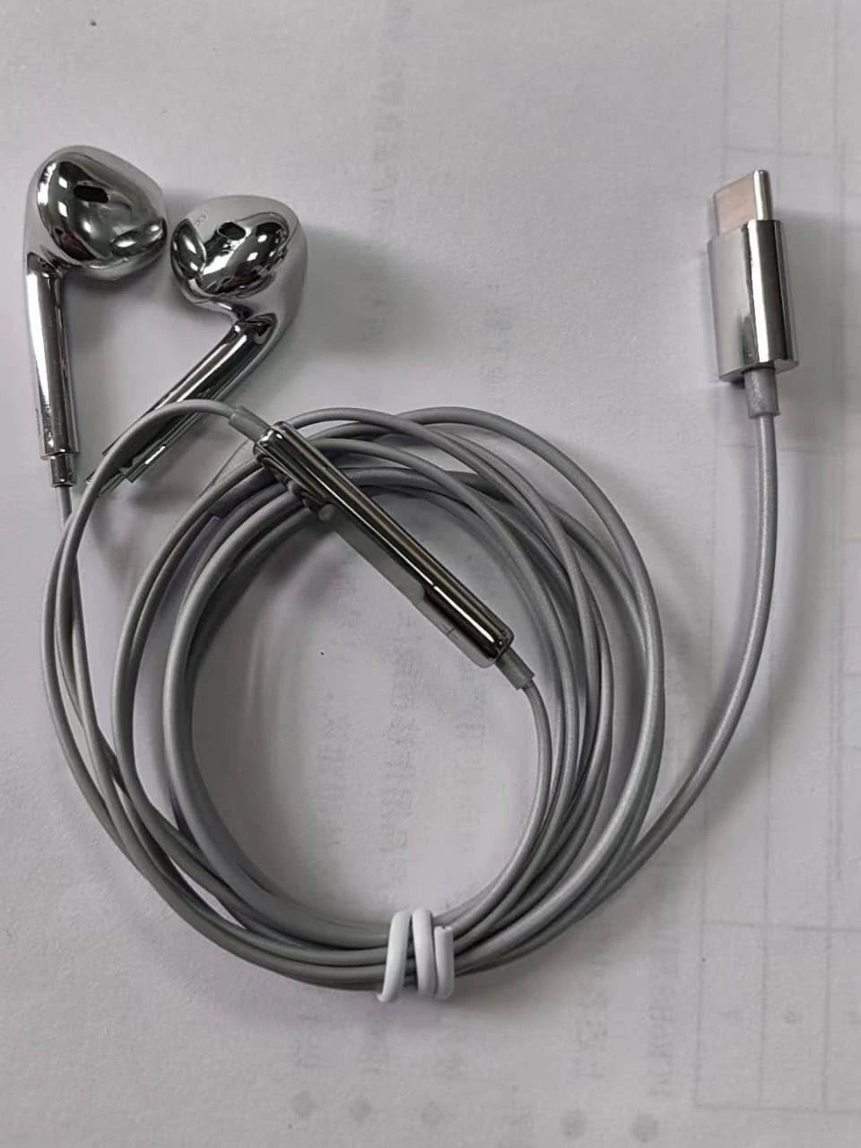Silver Chrome Wired Earphones