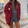 Retro Kunstlederjacke