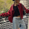 Retro Kunstlederjacke