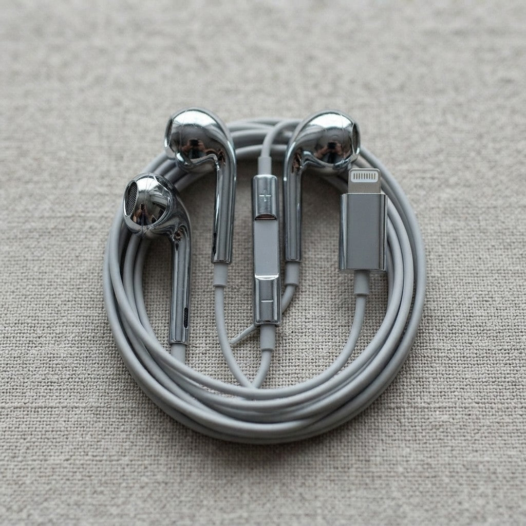 Silver Chrome Wired Earphones