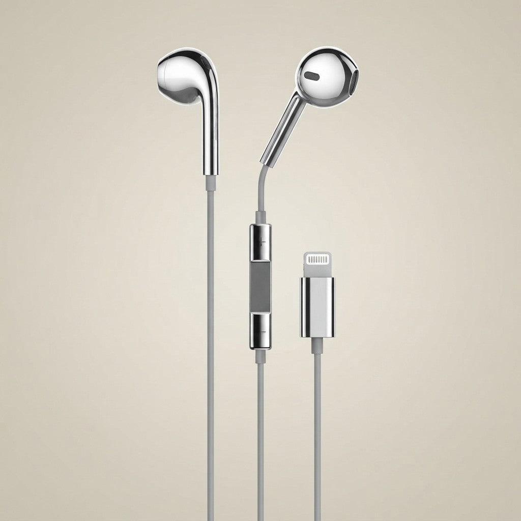 Silver Chrome Wired Earphones