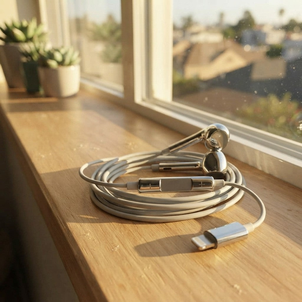 Silver Chrome Wired Earphones