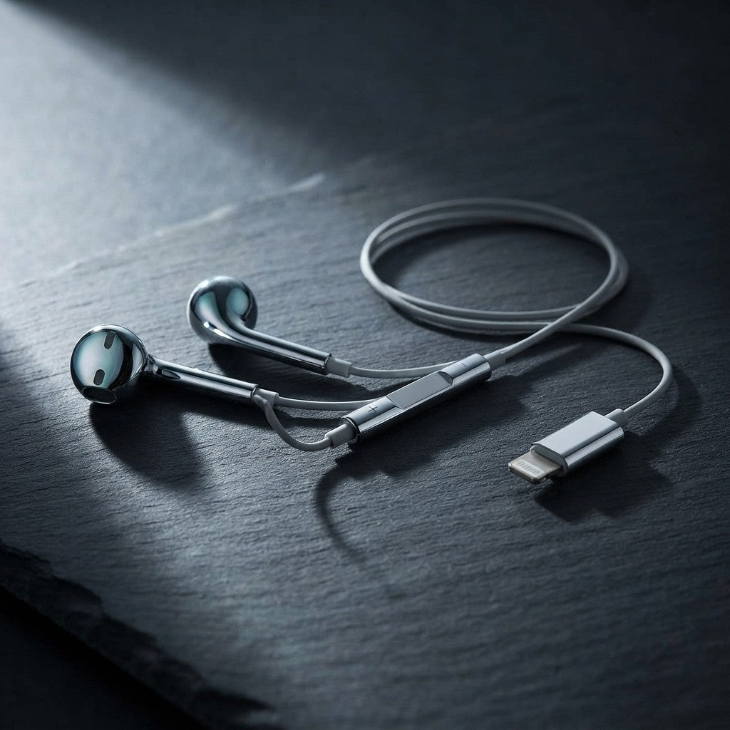 Silver Chrome Wired Earphones
